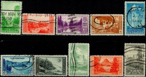 USA; 1934: Sc. # 740-749: Used Cpl. Set