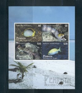 Penrhyn #514  (2012 Fish sheet - highvalues) VFMNH CV $72.50