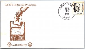 US SPECIAL EVENT COVER 1984 PRESIDENTIAL PRIMARIES CANCELLED PROVIDENCE R.I.