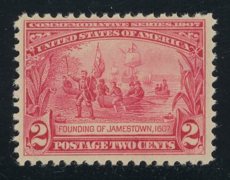 USA 329 - 2 cent Jamestown Exposition - F/VF Mint never hinged