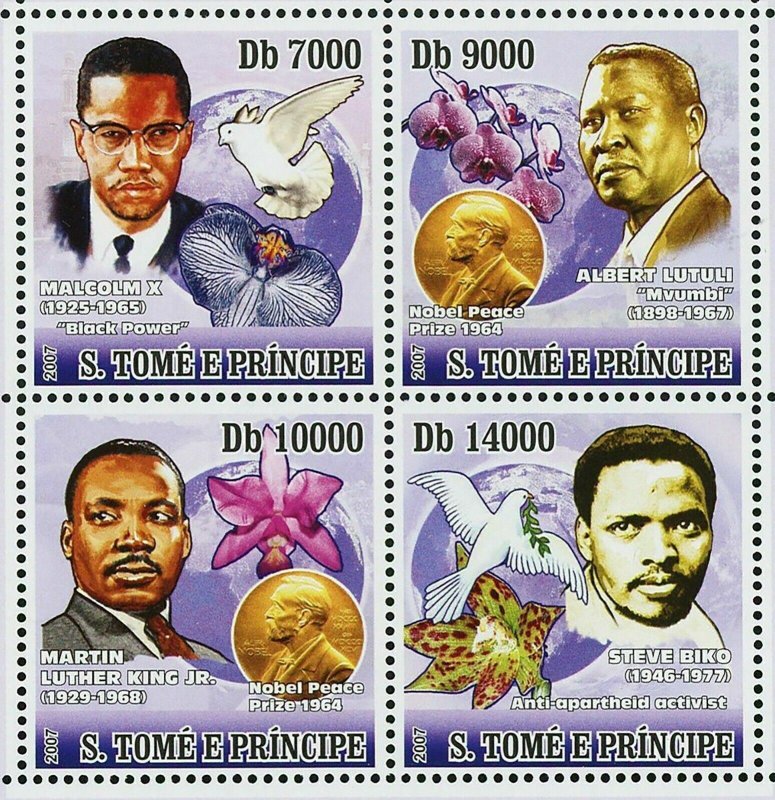 Humanists Stamp Malcolm X Martin Luther King Jr. Nobel Prize S/S MNH #3257-3260