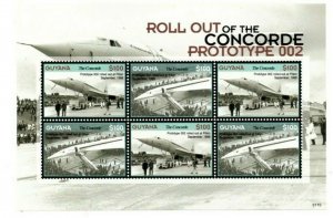 Guyana - 2007 - Concorde Prototype 002 - Sheet Of 6 - MNH