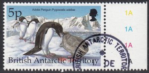 British Antarctic Territory 1998 used Sc #265 5p Adelie penguin Birds