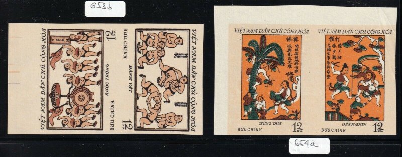 North Viet Nam - 1971 - Sc 653b - 654a - Dong Ho Painting - Imperf - MNH