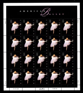 1998 32c American Ballet, Ballerina, Sheet of 20 Scott 3237 Mint F/VF NH