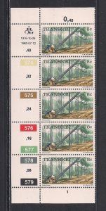 SOUTH AFRICA - TRANSKEI SC# 12a  CONTROL STRIP/5  #490-95  FVF/MNH 1976