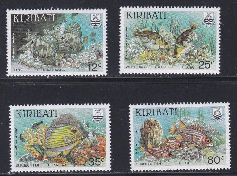 Kitibati # 452-455, Reef Fish, NH, 1/2 Cat