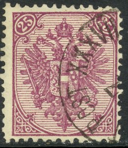 BOSNIA AND HERZEGOVINA 1879-88 25k Arms P. 12 x 12 1/2 Irregular Sc 10var.SG56