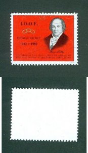 Denmark. Poster Stamp.1982 IOOF Odd Fellow Order.Thomas Wildey 1782-1982. Cancel