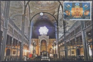 HUNGARY SC # 4325.2 FIRST DAY MAXIMUM CARD of MISKOLC SYNAGOGUE INTERIOR