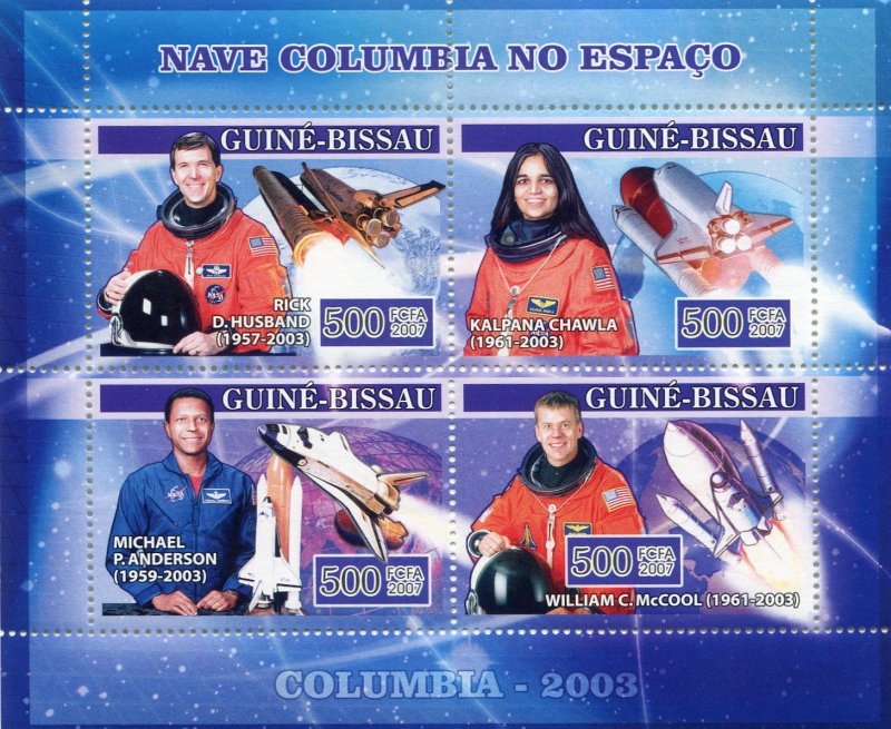 Guinea-Bissau 2007 SPACE COLUMBIA Sheet Perforated Mint (NH)
