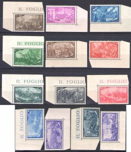 1948 Italy - Republic Risorgimento Corner of Sheet n . 580/91 + E32 MNH **