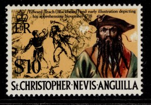 ST KITTS-NEVIS QEII SG280, 1973 $10 blackbeard, NH MINT. Cat £11.