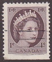 Canada 337as USED 1954 Queen Elizabeth II, Wilding 1