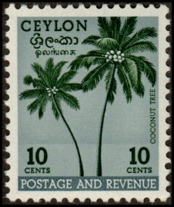 Ceylon 313 - Mint-H - 10c Coconut Palms (1951) (cv $1.25)