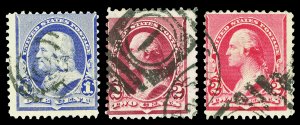 Scott 219, 219D, 220 1c-2c Three Different Used Fine Cat $7.20