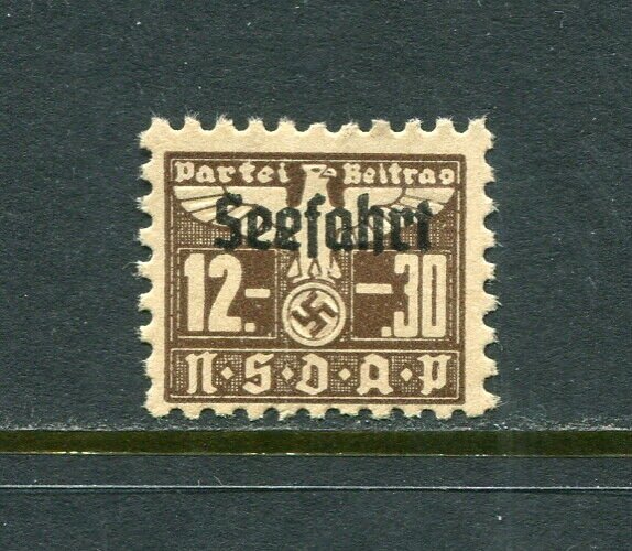 x381 - GERMANY 1940s SEEFAHRT Party Dues REVENUE Stamp. Mint no gum