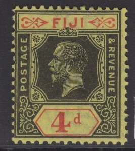 FIJI SG235 1924 4d BLACK & RED/YELLOW MTD MINT