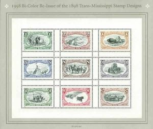 USA Stamps 1998 Bi-Color Re-issue of 1898 Trans-Mississippi Stamp Design MNH