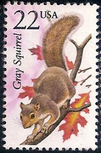 #2295, \Gray Squirrel\. Used Single, 22 cent