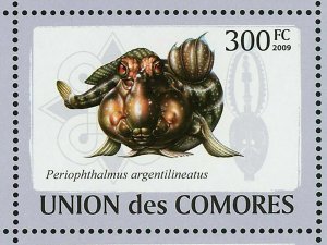 Fish Stamp Latimeria Chalumnae Scorpaena Scrofa Lophius Americanus S/S MNH #2107 