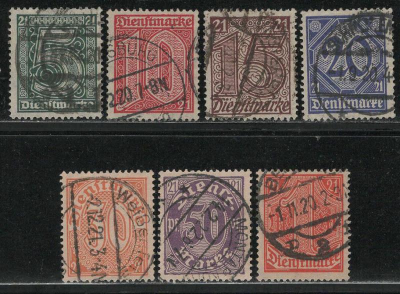 Germany Scott # OL9 - OL15, used