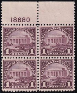 US 571 Classics To Modern Mint NH VF+ Block Of 4 With Plate#