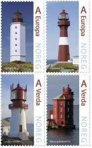 Norway Norwegen 2015 Lighthouses set of 4 stamps MNH