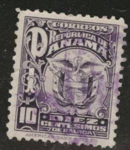 Panama  Scott 238 used coat of arms stamp Similar Cancel