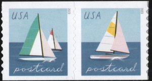 SC#5749-50 (Forever Postcard Rate) Sailboats Coil Pair (2023) SA