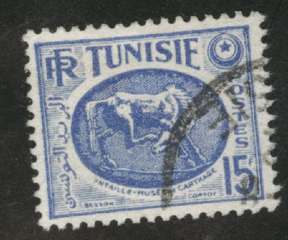 Tunis Tunisia Scott 223 used 1953 horse stamp