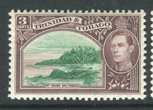 TRINIDAD; 1938-40s early GVI pictorial issue Mint hinged shade of 3c. value