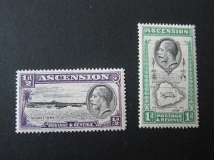 Ascension Islands 1934 sc 23-24 KGV MNH