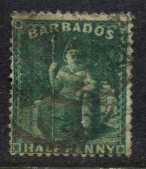 STAMP STATION PERTH -Barbados #15a Britannia Issue Used Unwmk. CV$85.00