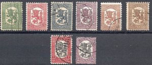 FINLAND 1918 Scott 111-18 Complete used fvf set