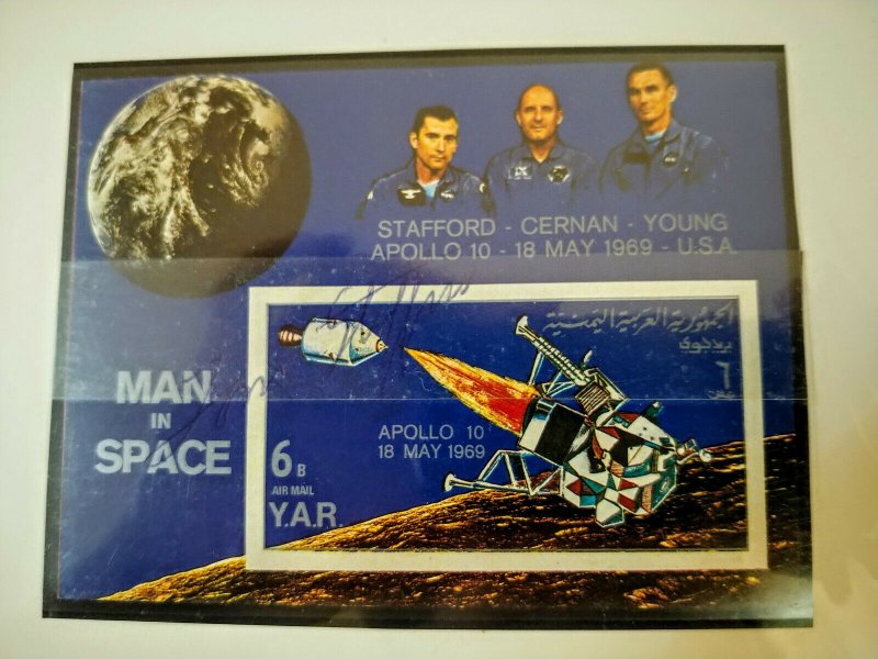 YEMEN “ONLY 05 KNOWN” T.STAFFORD ‘SIGNED” S/SHEET MNH APOLLO–SOYUZ