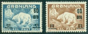 Greenland #39-40  Mint F-VF NH  CV$76.50