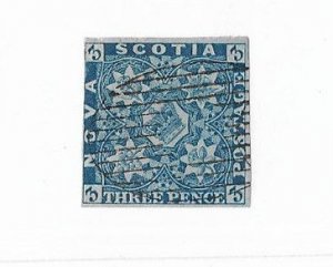 Nova Scotia  Sc #3  3p blue  used FVF