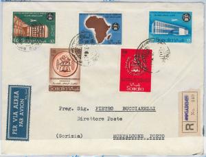 46189  SOMALIA -  POSTAL HISTORY -  Registered FDC COVER Sc # 236/8 + C8586 1960