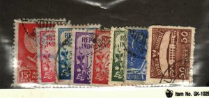 Indonesia #359, 371, 373-6, 381, 384 used