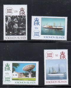 Solomon Islands Sc 627-630 1986 Lloyds of London Anniversary stamp set mint NH