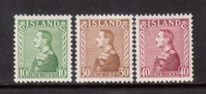 Iceland #199 - #201 VF Mint Set