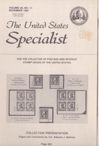 The United States Specialist:  Volume 58, No. 11  - November 1987