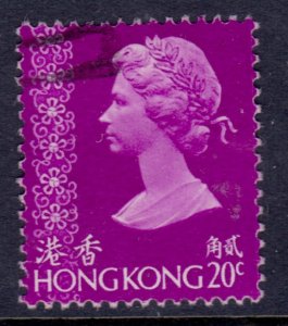 Hong Kong,1975, Queen Elizabeth II, 20c, used*