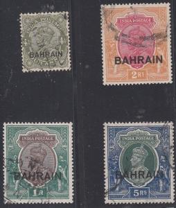 Bahrain Scott 9,12,13,34 Used (Catalog Value $127.50)