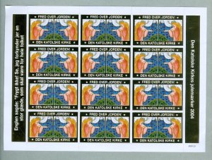 Denmark. Christmas The Catholic Church. Full Sheet Mnh. 2004. Self-Adhesive.