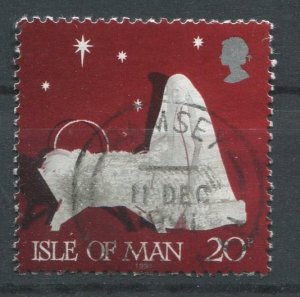 Isle of Man Sc#489 Used, 20p red brn & sil, Christmas 1991: Paper Sculptures ...