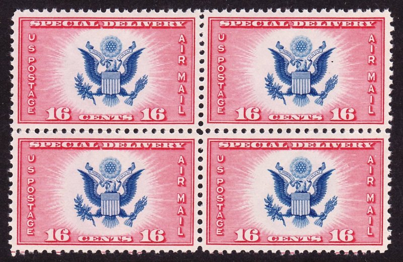 Scott CE2, XF-Superb Unused OG NH Block of 4, Nat Gum Bends