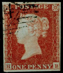 SG8, 1d red-brown, FINE USED. Cat £30. 4 MARGINS. HB