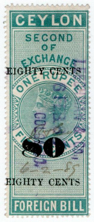 (I.B) Ceylon Revenue : Foreign Bill 80c on 1R 50c OP (Second)